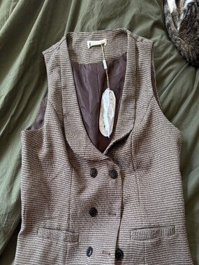 NWT Vintage Inspired Houndstooth Waistcoat